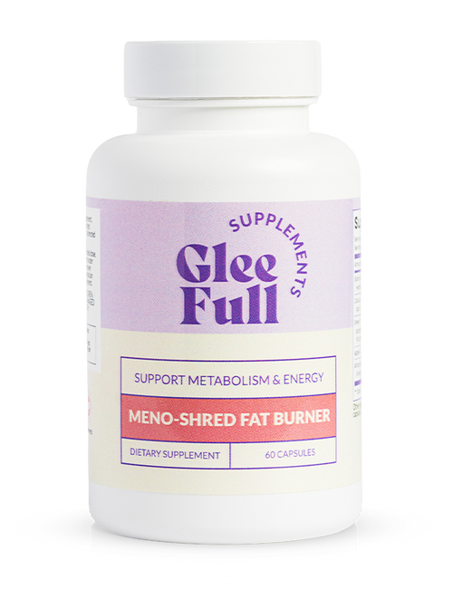 Meno-Shread Fat Burner supplement bottle on a white background