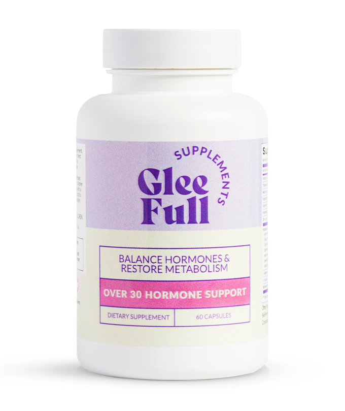 Over 30 Hormone support supplement bottle on a white background